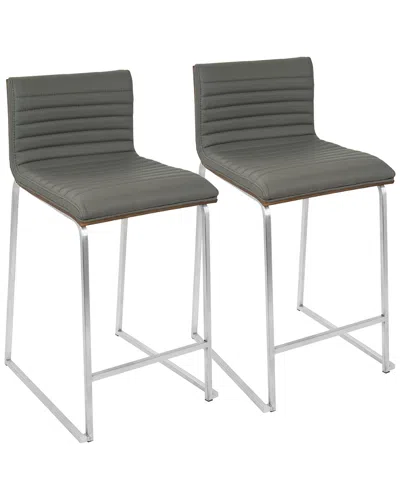 Lumisource Set Of 2 Mara Counter Stools In Gray