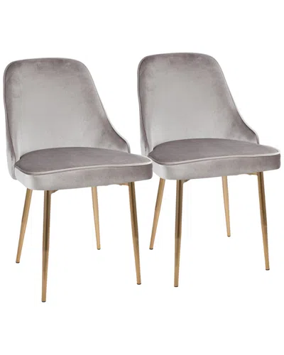 Lumisource Set Of 2 Marcel Dining Chairs In Gray