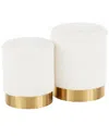 Lumisource Set Of 2 Marla Nesting Ottomans In Cream