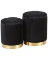 Lumisource Set Of 2 Marla Nesting Pleated Ottomans In Gold