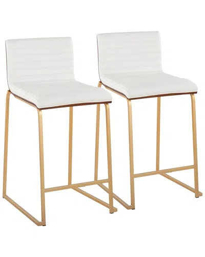 Lumisource Set Of 2 Mason Mara 26in Fixed-height Counter Stools In White