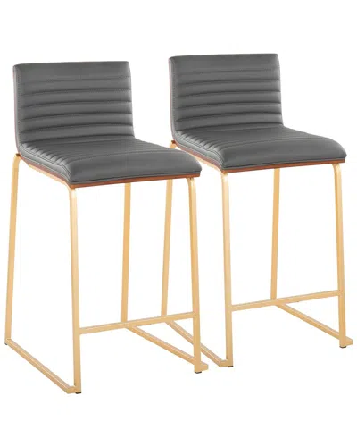 Lumisource Set Of 2 Mason Mara 26in Fixed-height Counter Stools In Black