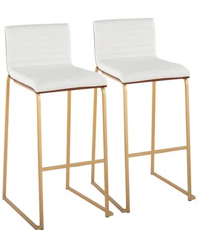 Lumisource Set Of 2 Mason Mara 30in Fixed-height Barstools In White