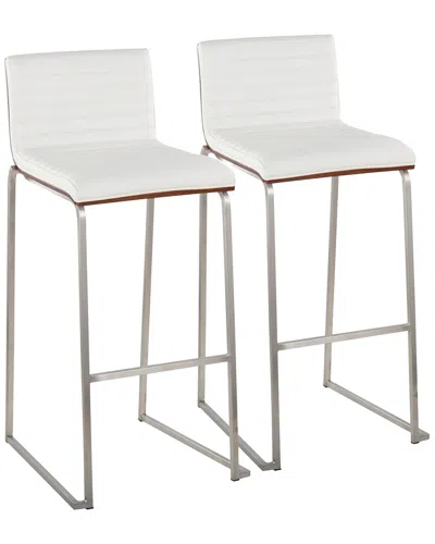 Lumisource Set Of 2 Mason Mara 30in Fixed-height Barstools In White
