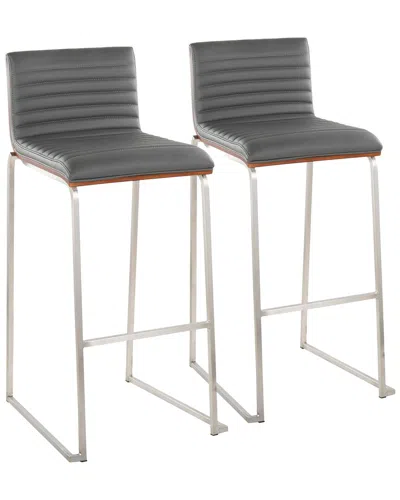 Lumisource Set Of 2 Mason Mara 30in Fixed-height Barstools In Black
