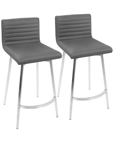 Lumisource Set Of 2 Mason Swivel Counter Stools In Blue