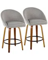 Lumisource Set Of 2 Matisse Highback 26in Contemporary Fixed-height Counter  Swivel Stools With Foot