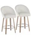 Lumisource Set Of 2 Matisse Highback 26in Contemporary Fixed-height Counter  Swivel Stools With Foot