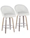 Lumisource Set Of 2 Matisse Highback 26in Contemporary Fixed-height Counter  Swivel Stools With Foot