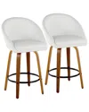 Lumisource Set Of 2 Matisse Highback 26in Contemporary Fixed-height Counter  Swivel Stools With Foot