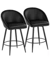 Lumisource Set Of 2 Matisse Highback 26in Contemporary Fixed-height Counter  Swivel Stools With Foot