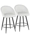 Lumisource Set Of 2 Matisse Highback 26in Contemporary Fixed-height Counter  Swivel Stools With Foot