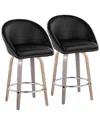 Lumisource Set Of 2 Matisse Highback 26in Contemporary Fixed-height Counter  Swivel Stools With Foot