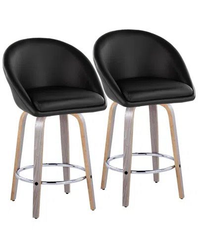 Lumisource Set Of 2 Matisse Highback 26in Contemporary Fixed-height Counter  Swivel Stools With Foot