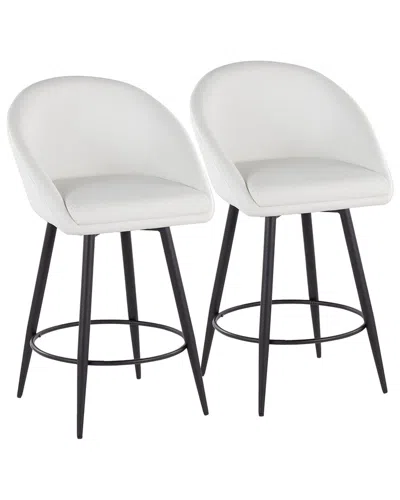LUMISOURCE LUMISOURCE SET OF 2 MATISSE HIGHBACK 26IN CONTEMPORARY FIXED-HEIGHT COUNTER  SWIVEL STOOLS WITH FOOT