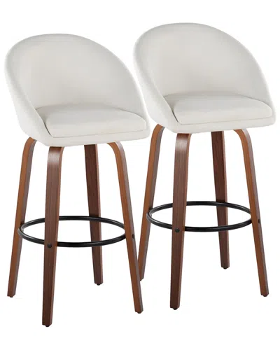 LUMISOURCE LUMISOURCE SET OF 2 MATISSE HIGHBACK 30IN CONTEMPORARY FIXED-HEIGHT BAR STOOLS  WITH FOOTREST