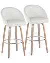 Lumisource Set Of 2 Matisse Highback 30in Contemporary Fixed-height Swivel Bar  Stools With Footrest