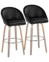 Lumisource Set Of 2 Matisse Highback 30in Contemporary Fixed-height Swivel Bar  Stools With Footrest