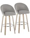 Lumisource Set Of 2 Matisse Highback 30in Contemporary Fixed-height Swivel Bar  Stools With Footrest
