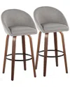 Lumisource Set Of 2 Matisse Highback 30in Contemporary Fixed-height Swivel Bar  Stools With Footrest