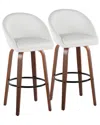 Lumisource Set Of 2 Matisse Highback 30in Contemporary Fixed-height Swivel Bar  Stools With Footrest