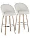 Lumisource Set Of 2 Matisse Highback 30in Contemporary Fixed-height Swivel Bar  Stools With Footrest