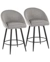 Lumisource Set Of 2 Matisse Highback Contemporary 26in Fixed-height Counter  Swivel Stools With Foot