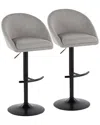 Lumisource Set Of 2 Matisse Highback Contemporary Adjustable Bar Stools With  Footrest