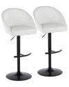 Lumisource Set Of 2 Matisse Highback Contemporary Adjustable Bar Stools With  Footrest