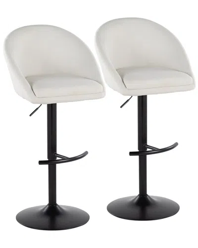 LUMISOURCE LUMISOURCE SET OF 2 MATISSE HIGHBACK CONTEMPORARY ADJUSTABLE BAR STOOLS WITH  FOOTREST