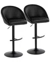 Lumisource Set Of 2 Matisse Highback Contemporary Adjustable Bar Stools With  Footrest