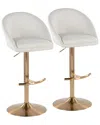 Lumisource Set Of 2 Matisse Highback Contemporary/glam Adjustable Bar Stools  With Footrest