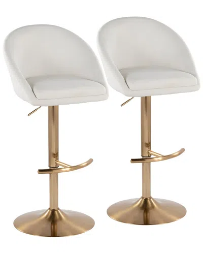 Lumisource Set Of 2 Matisse Highback Contemporary/glam Adjustable Bar Stools  With Footrest