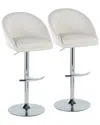Lumisource Set Of 2 Matisse Highback Contemporary/glam Adjustable Bar Stools  With Footrest