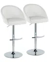Lumisource Set Of 2 Matisse Highback Contemporary/glam Adjustable Bar Stools  With Footrest
