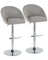 Lumisource Set Of 2 Matisse Highback Contemporary/glam Adjustable Bar Stools  With Footrest