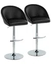 Lumisource Set Of 2 Matisse Highback Contemporary/glam Adjustable Bar Stools  With Footrest