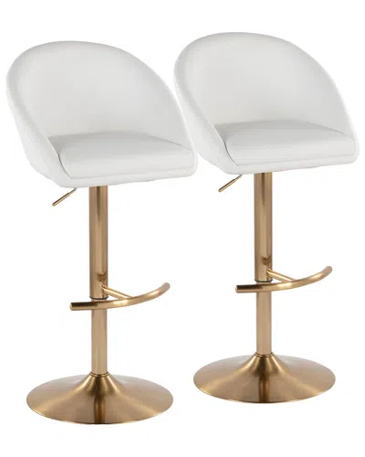 Lumisource Set Of 2 Matisse Highback Contemporary/glam Adjustable Bar Stools  With Footrest