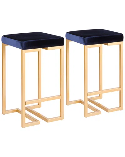 Lumisource Set Of 2 Midas Counter Stools In Blue