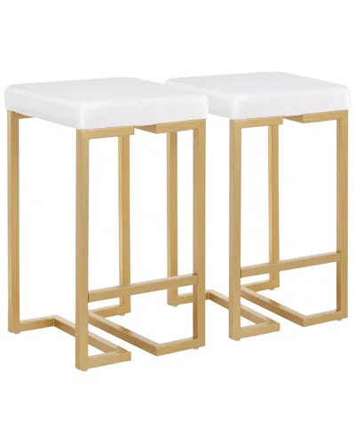 Lumisource Set Of 2 Midas Counter Stools In White