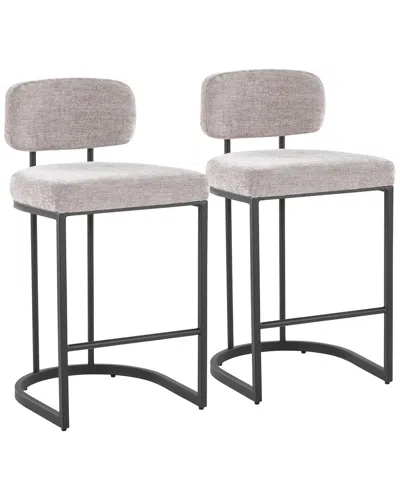 Lumisource Set Of 2 Mid-back Demi 26 Fixed-height Counter Stool In Black
