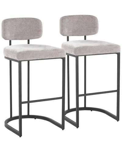Lumisource Set Of 2 Mid-back Demi 30 Fixed-height Barstool In Black