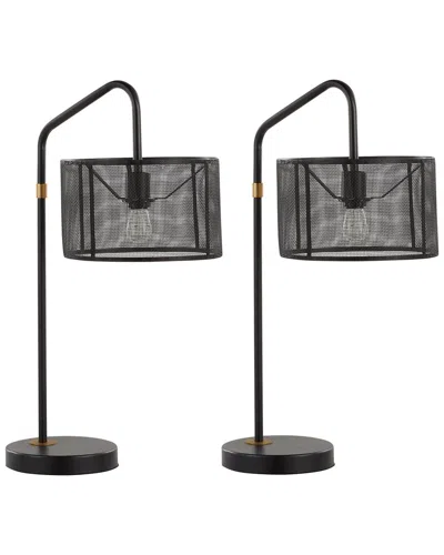 LUMISOURCE LUMISOURCE SET OF 2 MOD MESH 27IN CONTEMPORARY TASK LAMPS WITH BUILT-IN USB  PORT