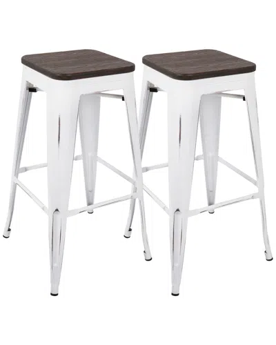 Lumisource Set Of 2 Oregon Barstools In White