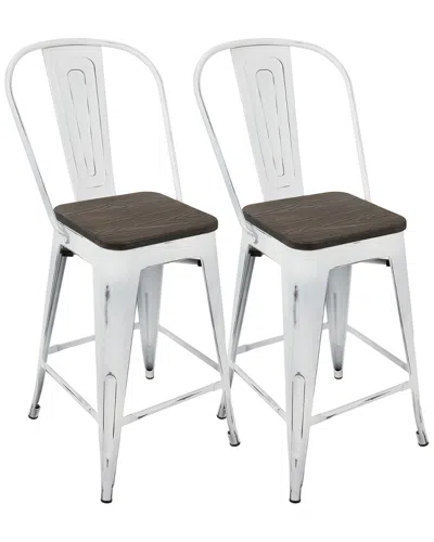 LUMISOURCE LUMISOURCE SET OF 2 OREGON HIGH BACK COUNTER STOOLS