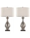 Lumisource Set Of 2 Pin 28in Contemporary Table Lamps With Grandview Gallery  Linen Shade