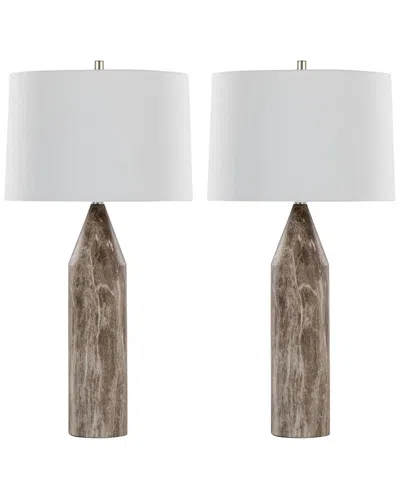 LUMISOURCE LUMISOURCE SET OF 2 POINT 30IN METAL TABLE LAMPS