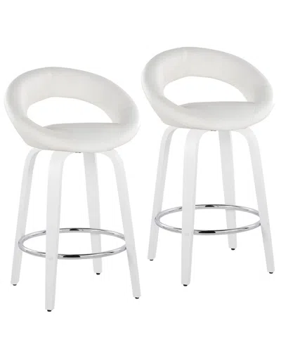 Lumisource Set Of 2 Posh 26 Fixed-height Counter Stool In White