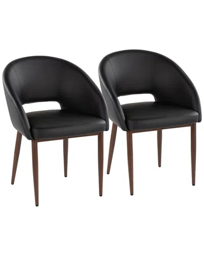 Lumisource Set Of 2 Renee Upholstered Chair In Black
