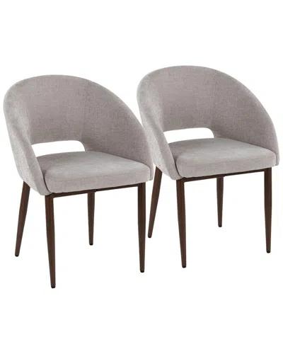 Lumisource Set Of 2 Renee Upholstered Chair In Brown
